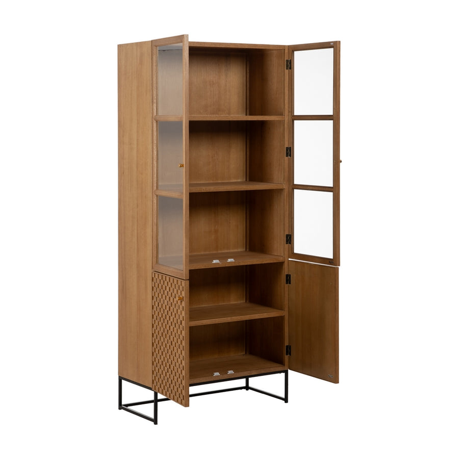VITRINA NATURAL DM-MADERA 84,50 X 42,50 X 198 CM