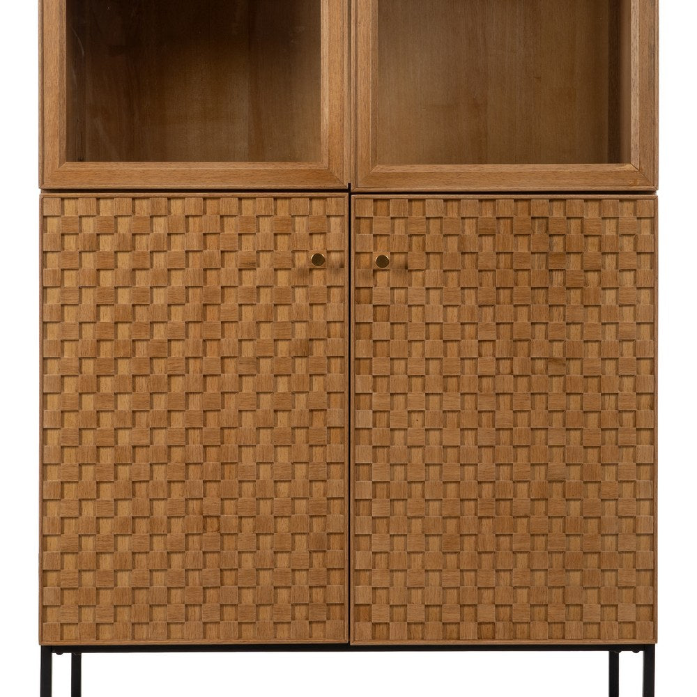 VITRINA NATURAL DM-MADERA 84,50 X 42,50 X 198 CM