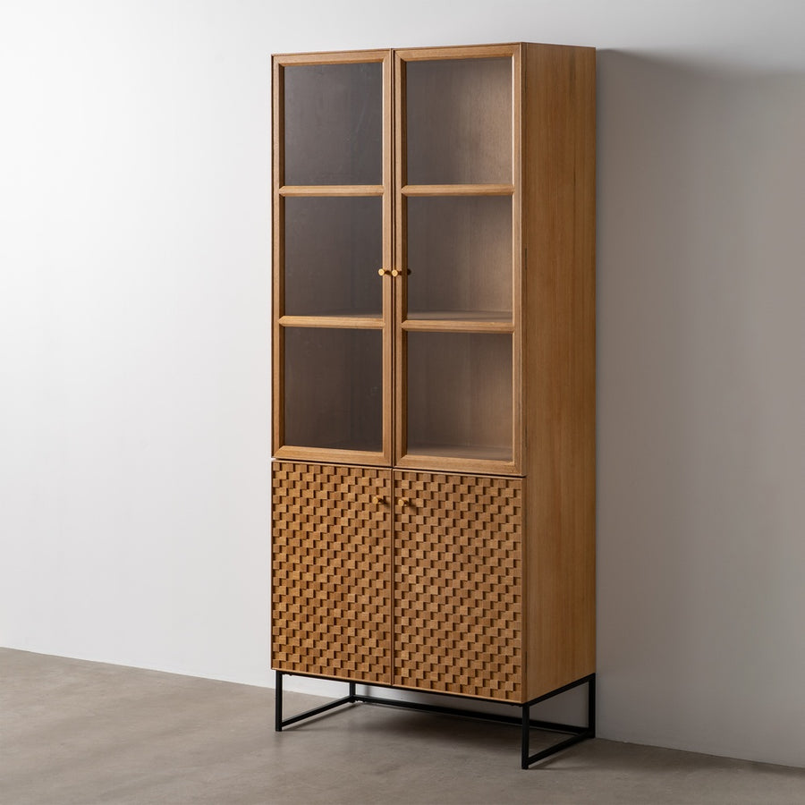 VITRINA NATURAL DM-MADERA 84,50 X 42,50 X 198 CM