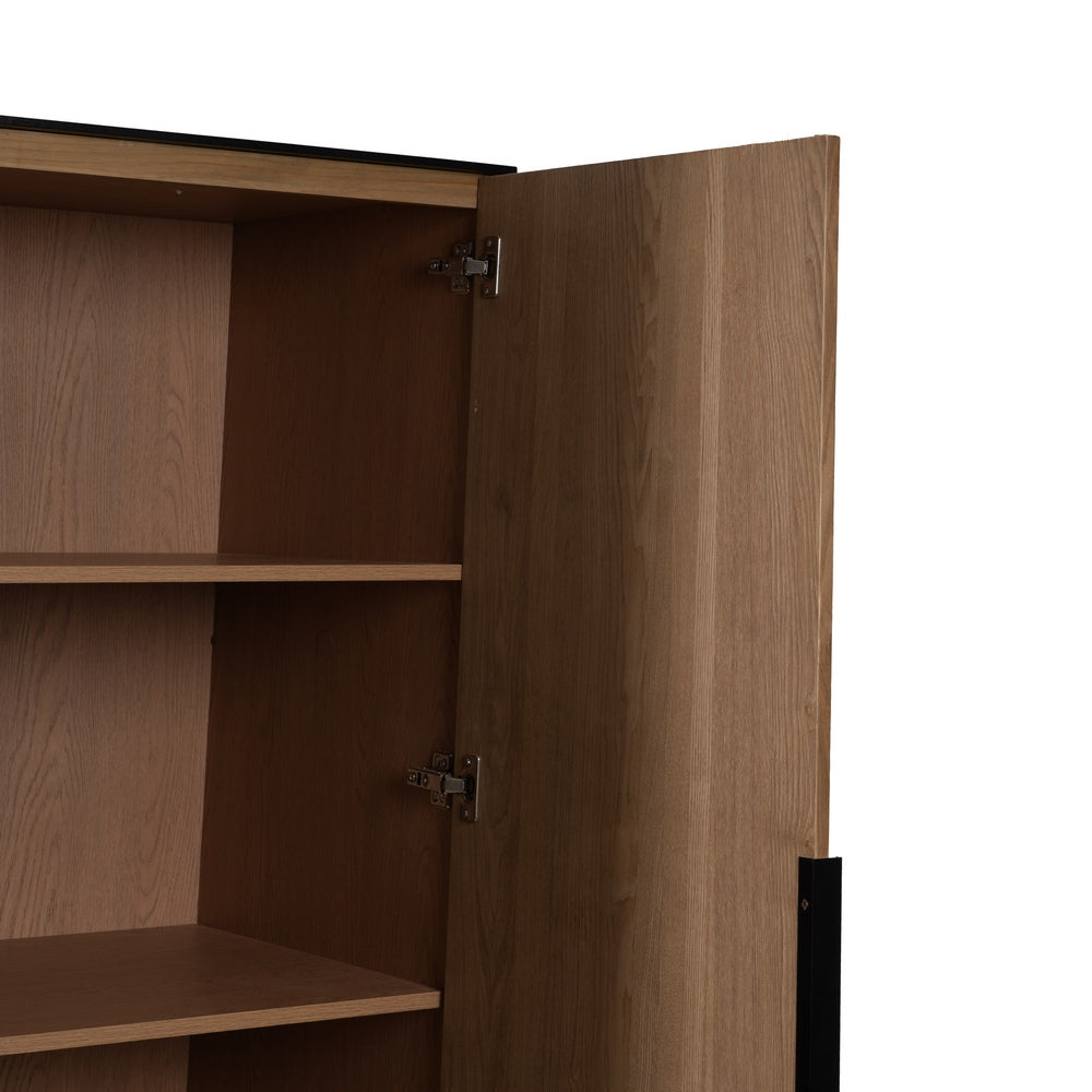 ARMARIO NEGRO-NATURAL DM-MADERA 104 X 53 X 203 CM