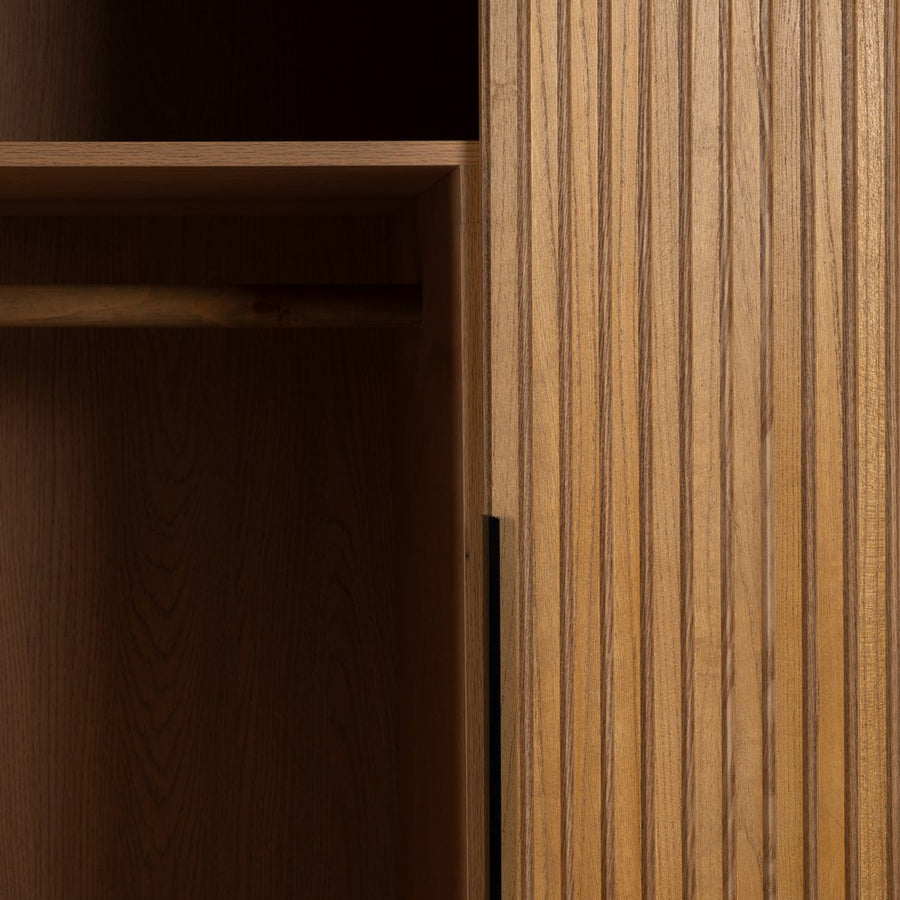 ARMARIO NEGRO-NATURAL DM-MADERA 104 X 53 X 203 CM