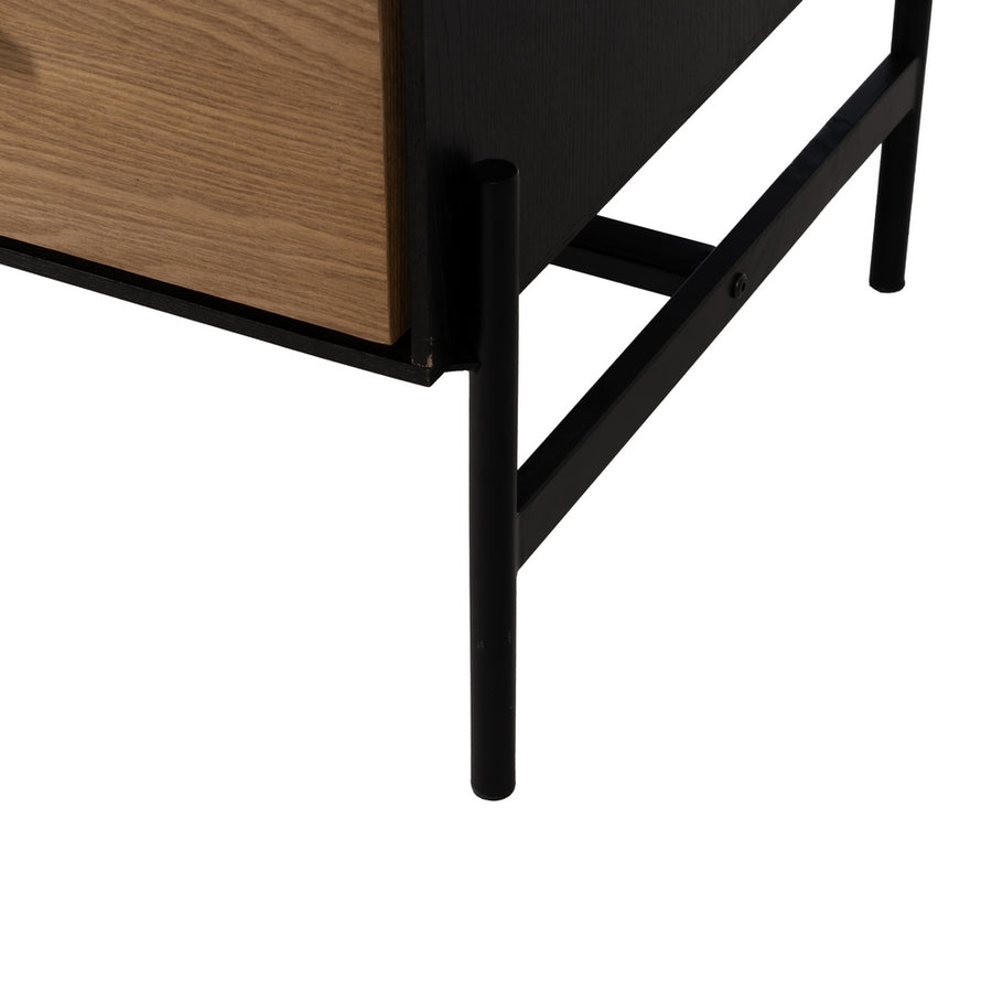 ARMARIO NEGRO-NATURAL DM-MADERA 104 X 53 X 203 CM