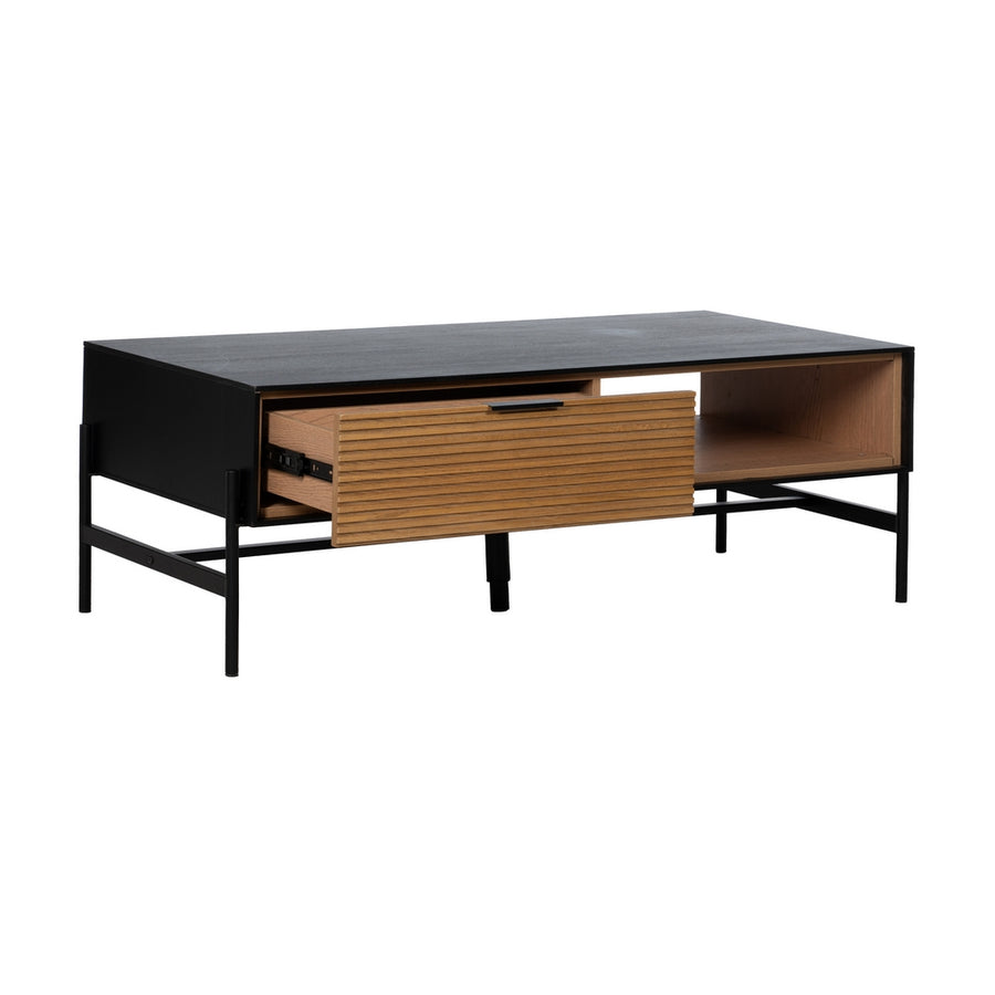 MESA CENTRO NEGRO-NATURAL DM-MADERA 124 X 60 X 43,50 CM