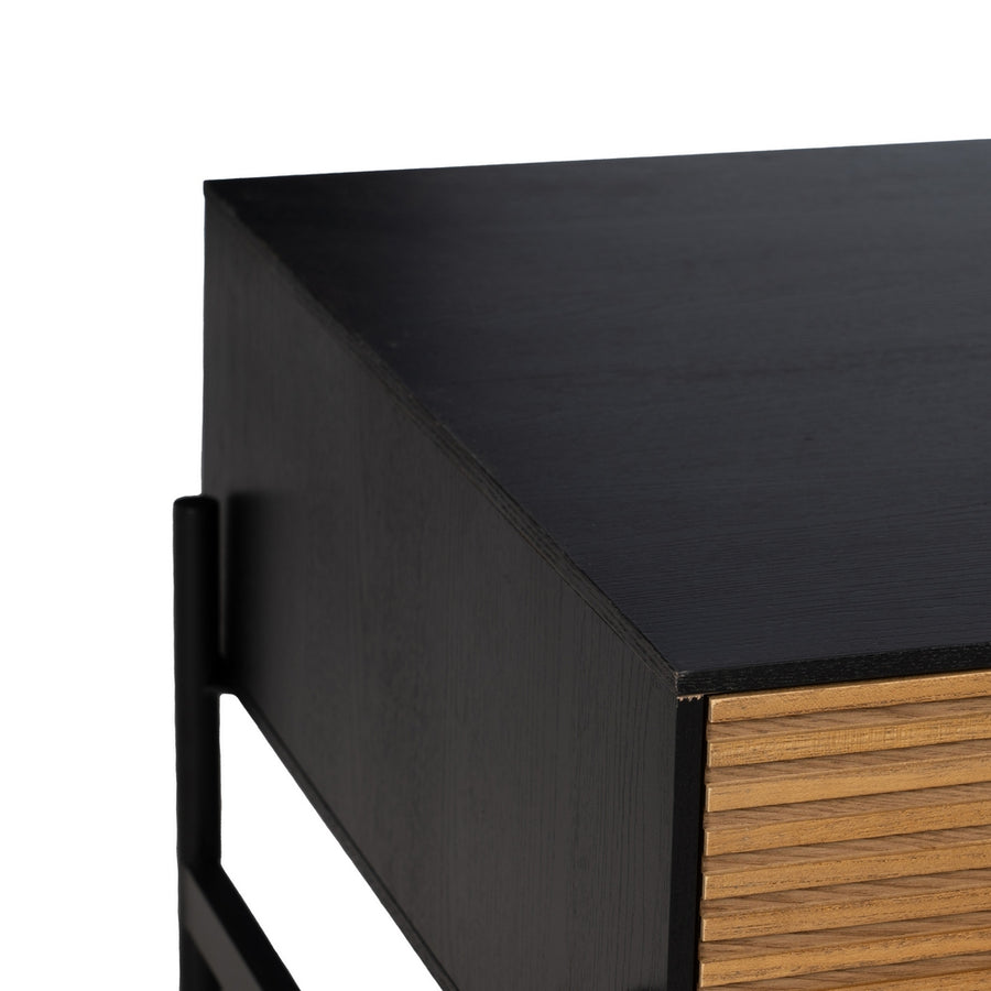 MESA CENTRO NEGRO-NATURAL DM-MADERA 124 X 60 X 43,50 CM