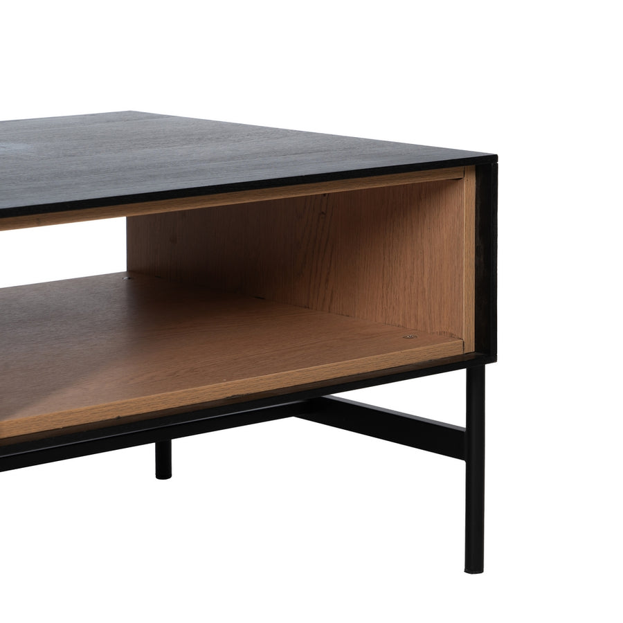 MESA CENTRO NEGRO-NATURAL DM-MADERA 124 X 60 X 43,50 CM