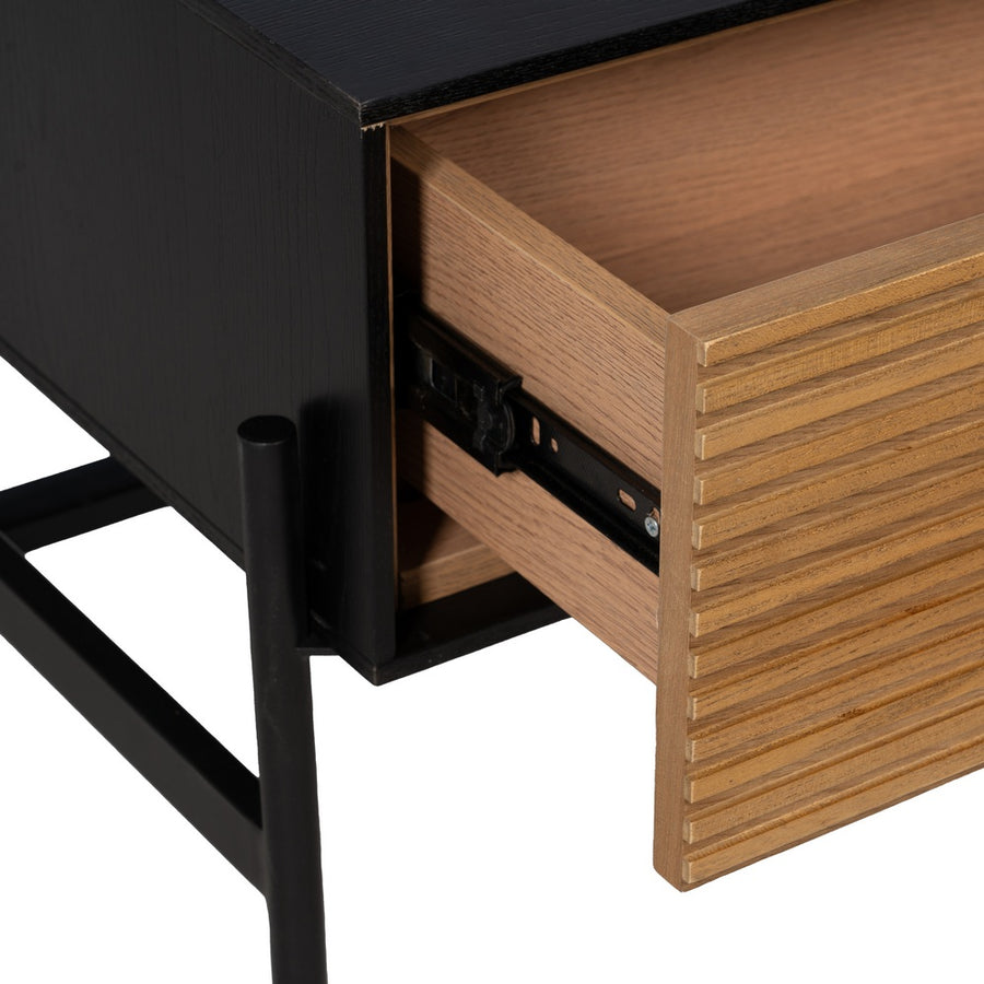 MESA CENTRO NEGRO-NATURAL DM-MADERA 124 X 60 X 43,50 CM