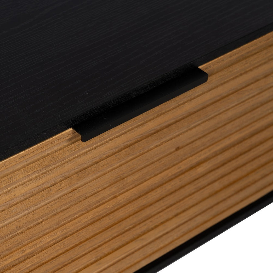 MESA CENTRO NEGRO-NATURAL DM-MADERA 124 X 60 X 43,50 CM