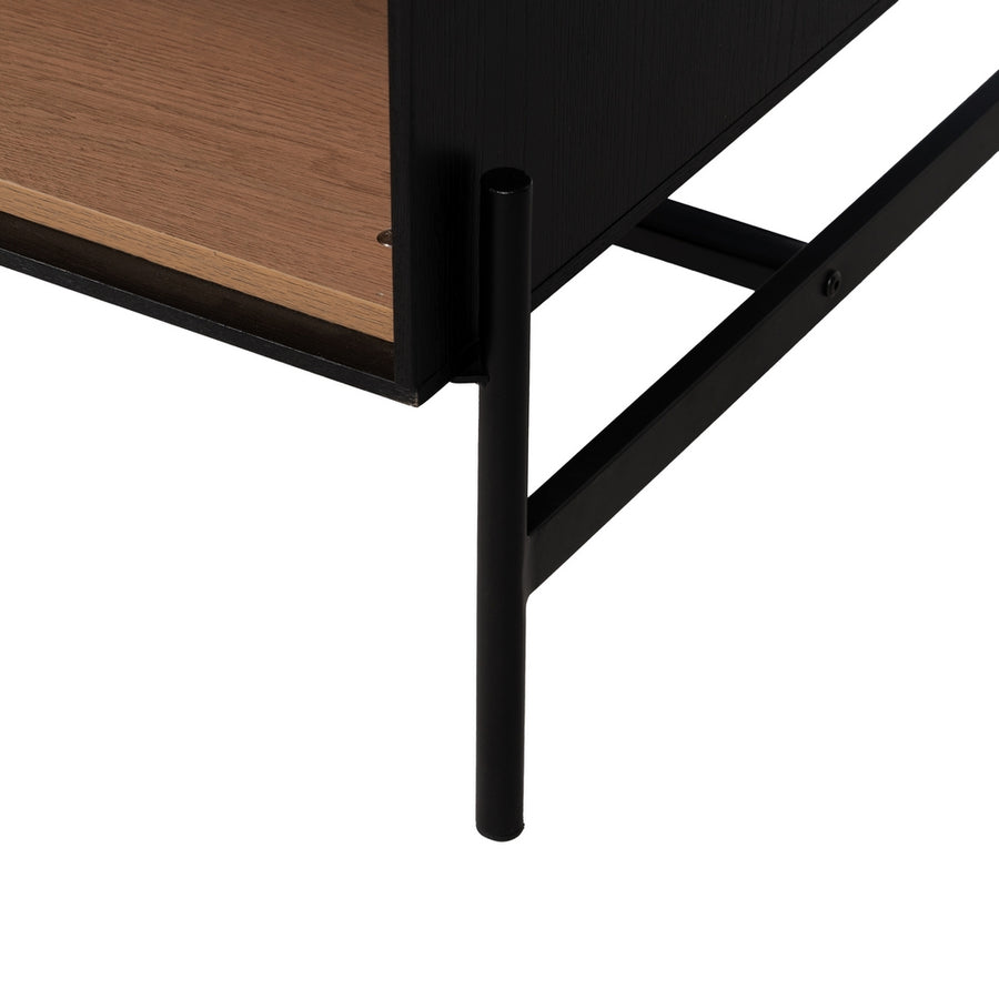 MESA CENTRO NEGRO-NATURAL DM-MADERA 124 X 60 X 43,50 CM