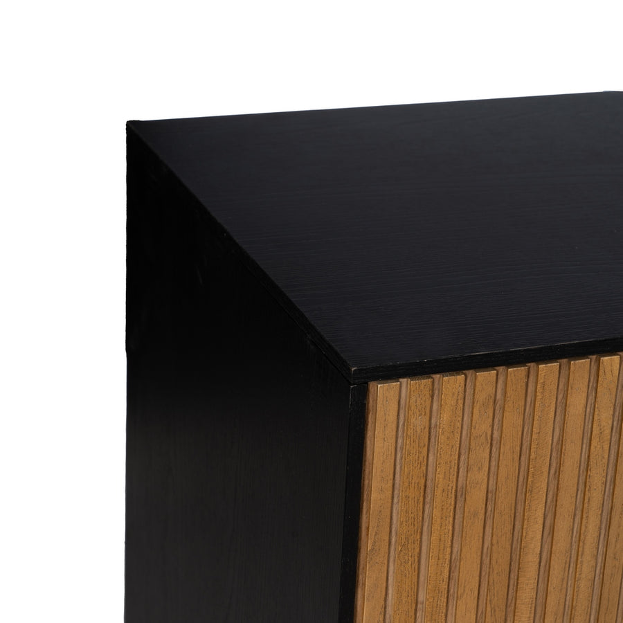 APARADOR NEGRO-NATURAL DM-MADERA 204 X 40 X 81,50 CM