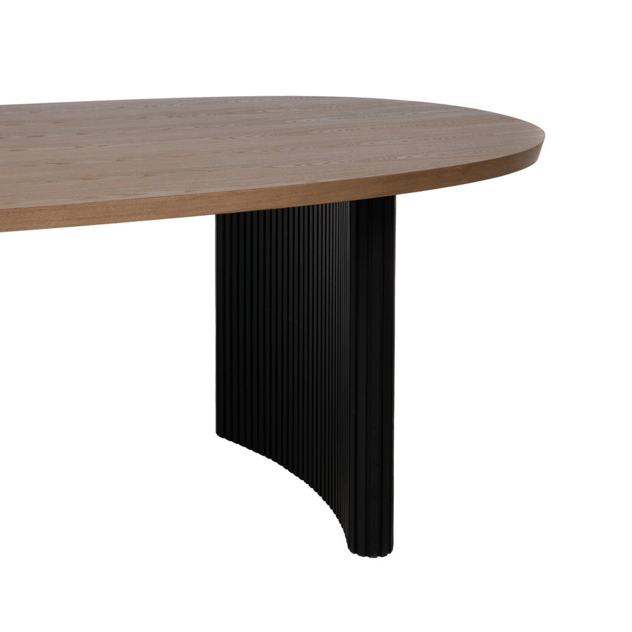 MESA COMEDOR NEGRO-NATURAL DM-MADERA 220 X 113 X 75 CM