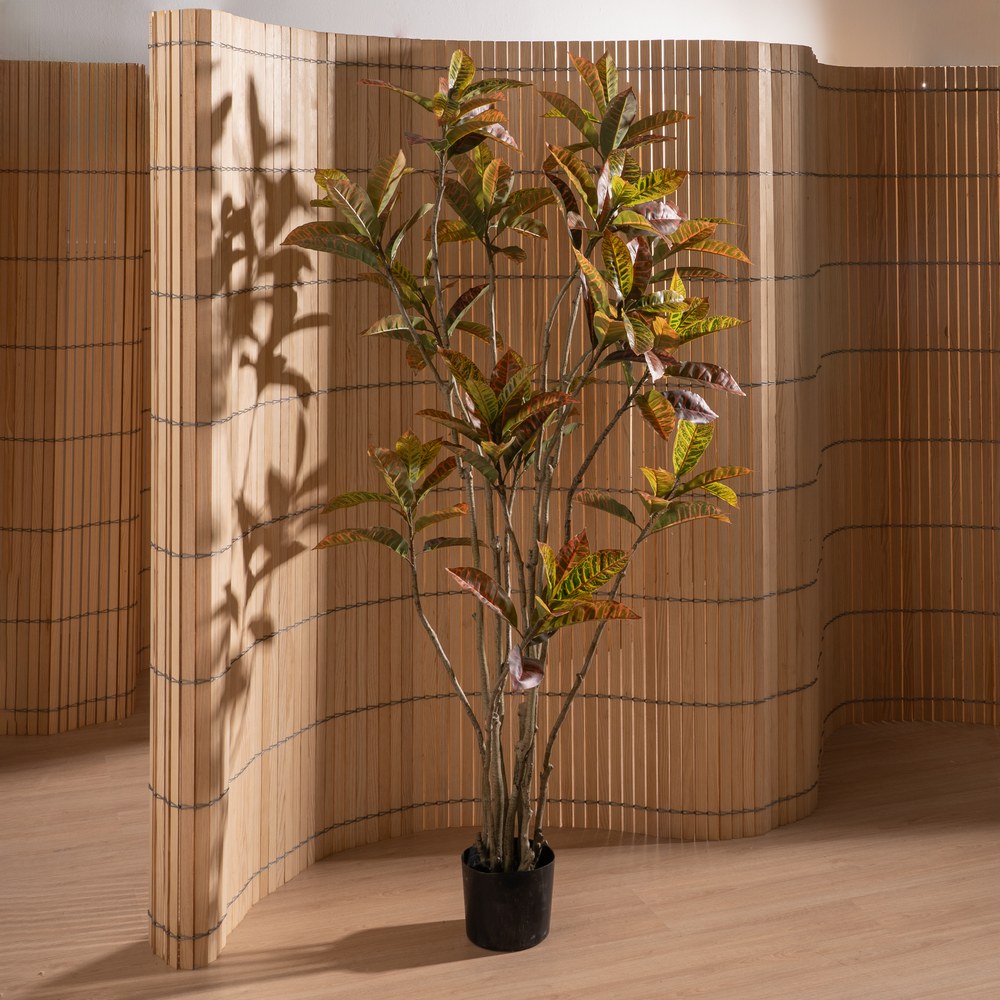 PLANTA CROTON ROJO GOMA DECORACIÓN 150 CM