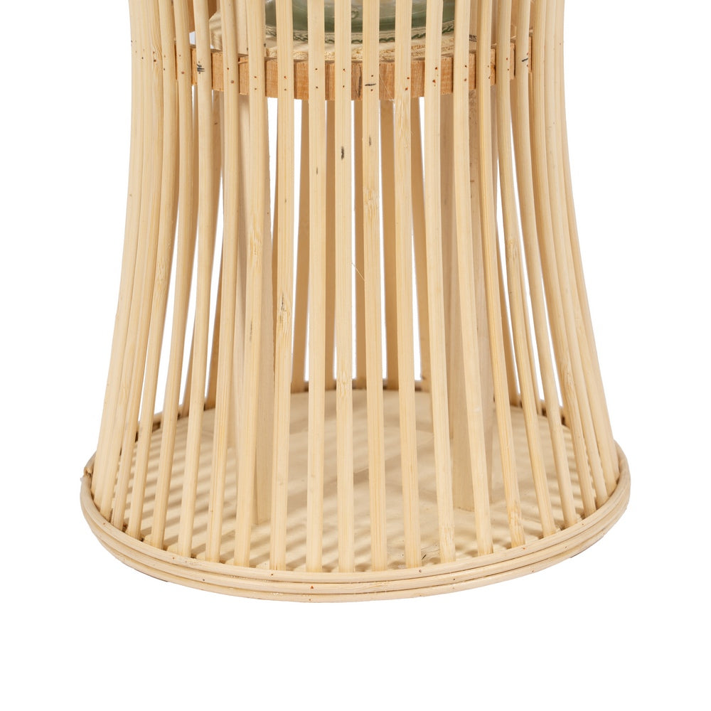 BAMBOO CANDLE HOLDER LANTERN 16 X 16 X 40 CM