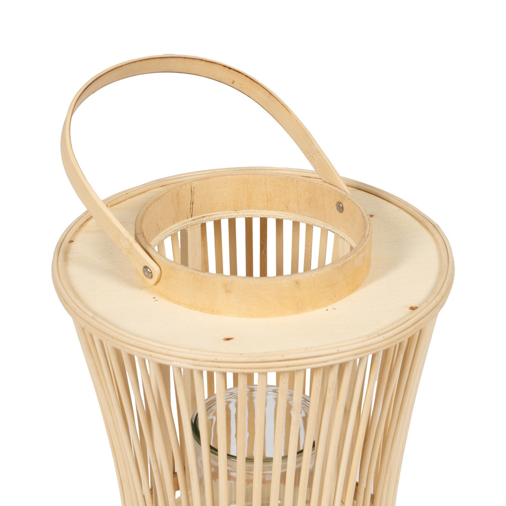 NATURAL BAMBOO CANDLE HOLDER LANTERN 20 X 20 X 50 CM