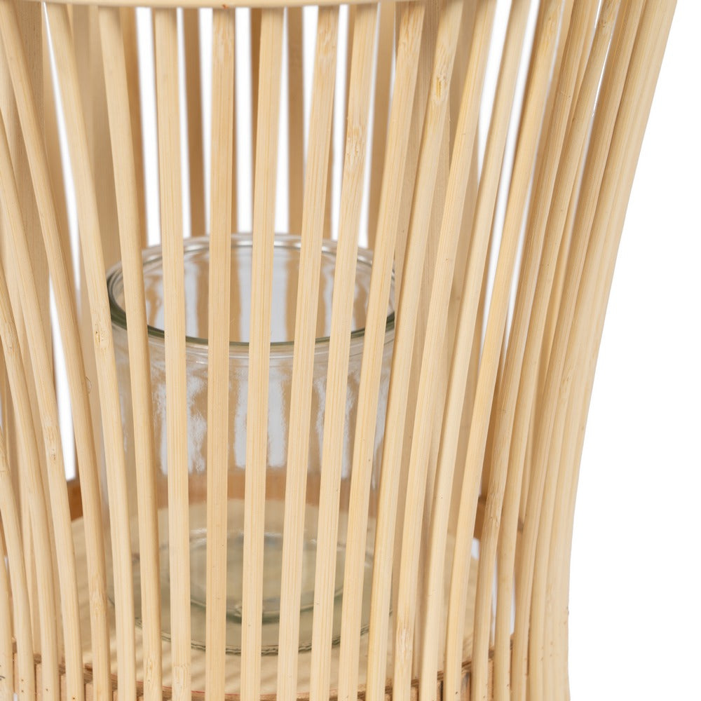 NATURAL BAMBOO CANDLE HOLDER LANTERN 20 X 20 X 50 CM