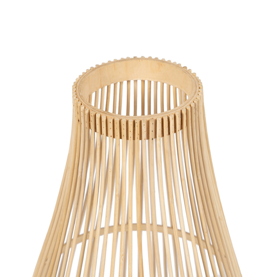 FAROL PORTAVELAS NATURAL BAMBÚ 30 X 30 X 55 CM