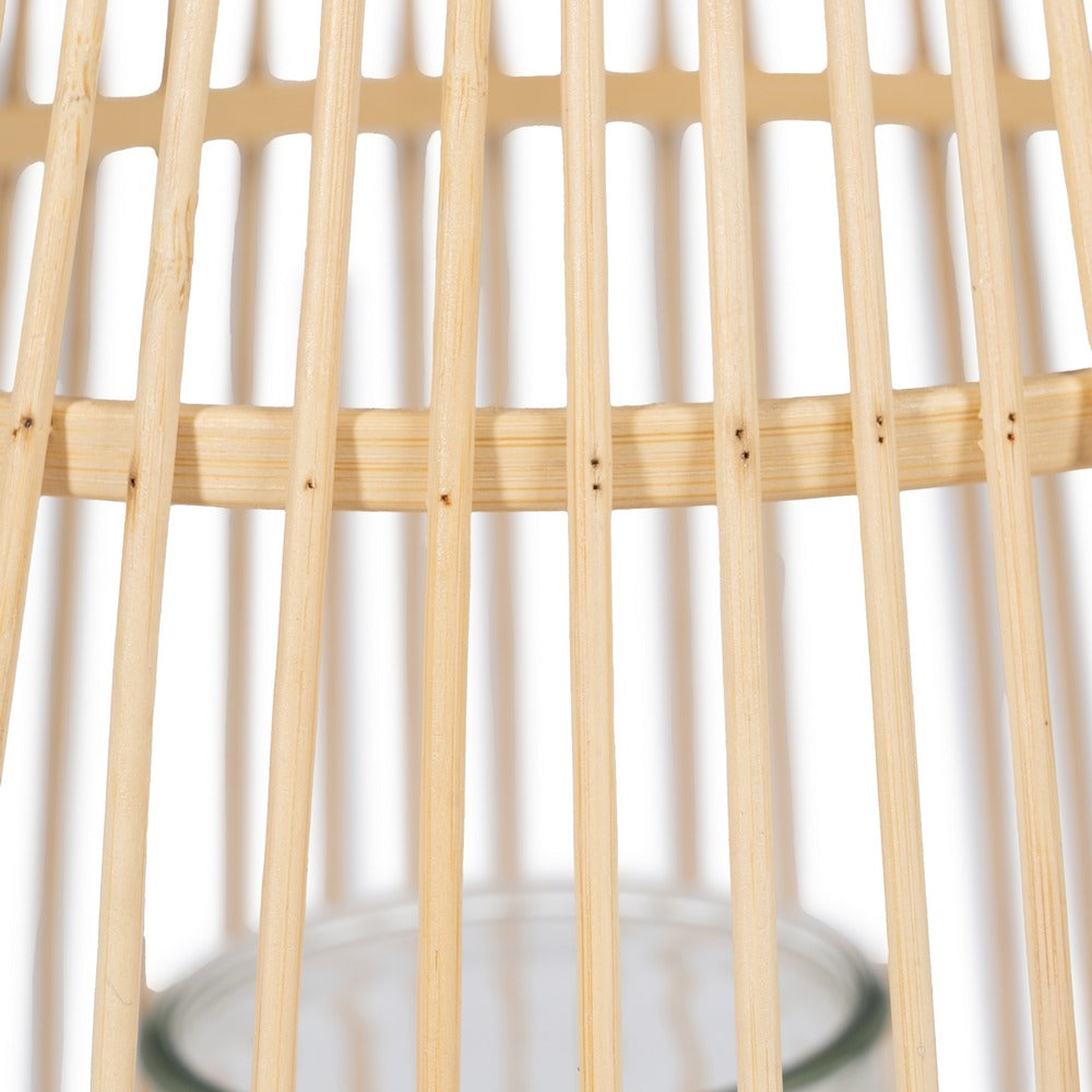 BAMBOO CANDLE HOLDER LANTERN 30 X 30 X 55 CM