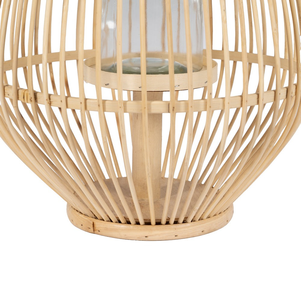 BAMBOO CANDLE HOLDER LANTERN 30 X 30 X 55 CM