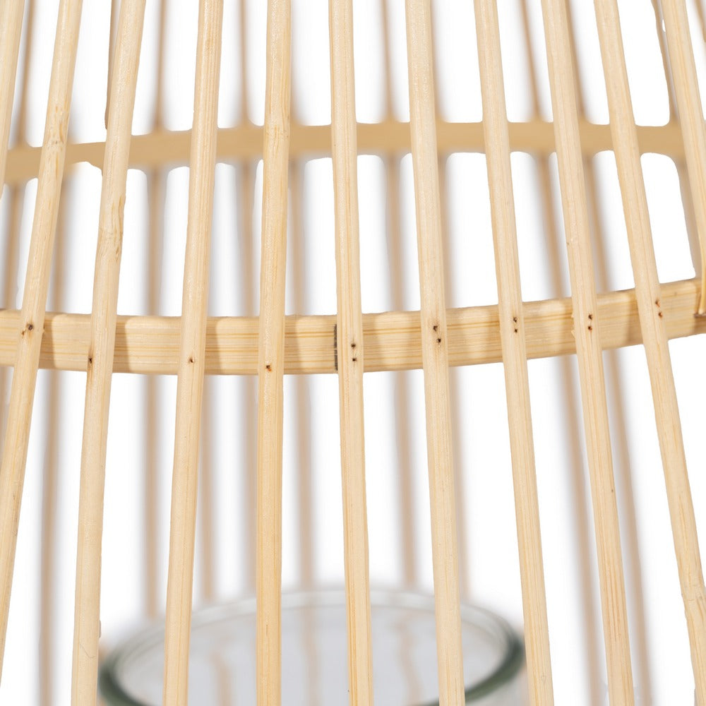 BAMBOO CANDLE HOLDER LANTERN NATURAL 35 X 35 X 66 CM