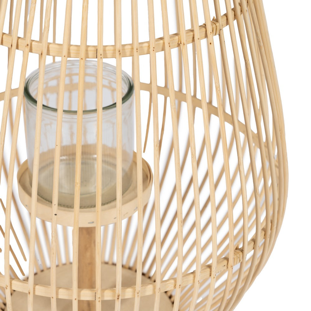 BAMBOO CANDLE HOLDER LANTERN NATURAL 35 X 35 X 66 CM