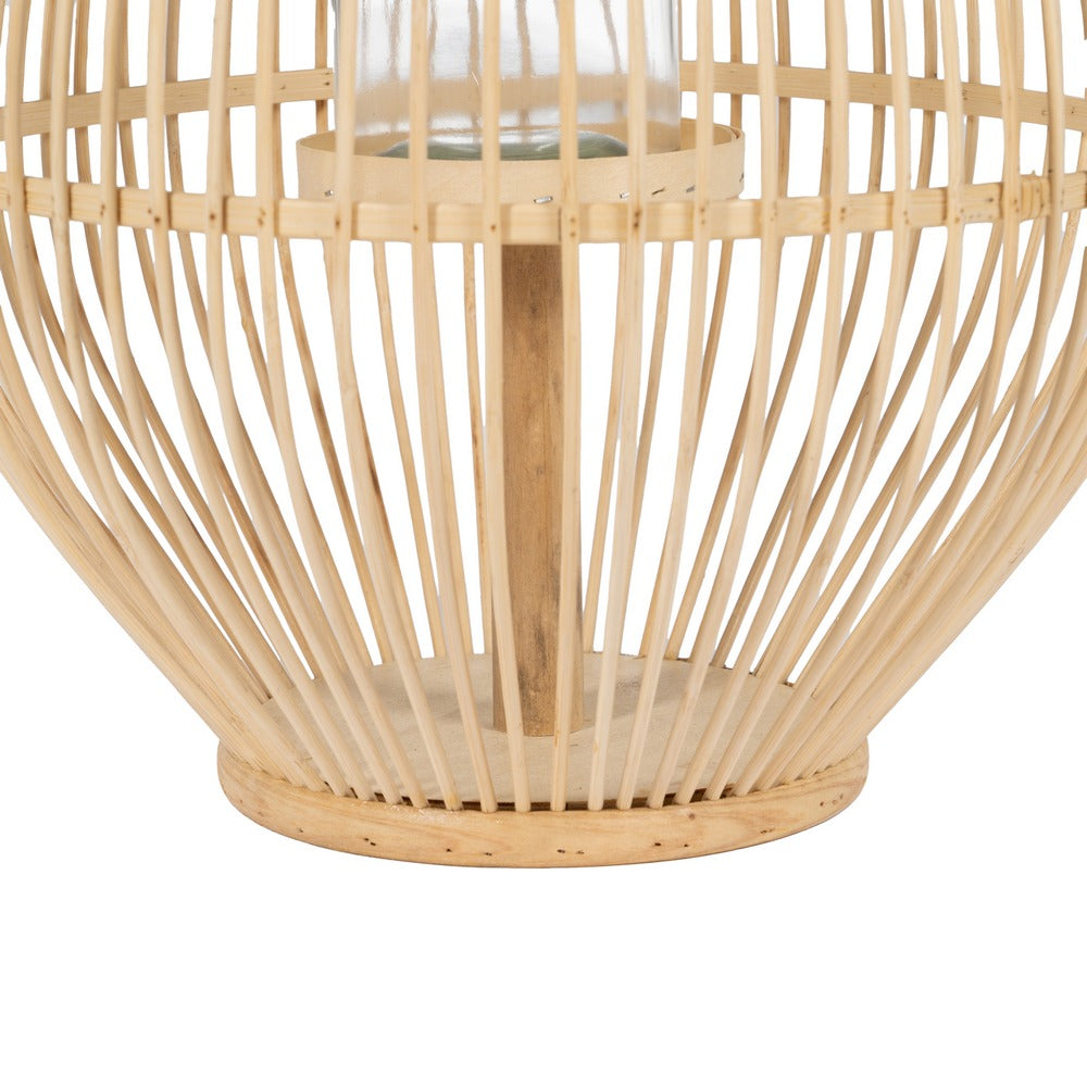 BAMBOO CANDLE HOLDER LANTERN NATURAL 35 X 35 X 66 CM