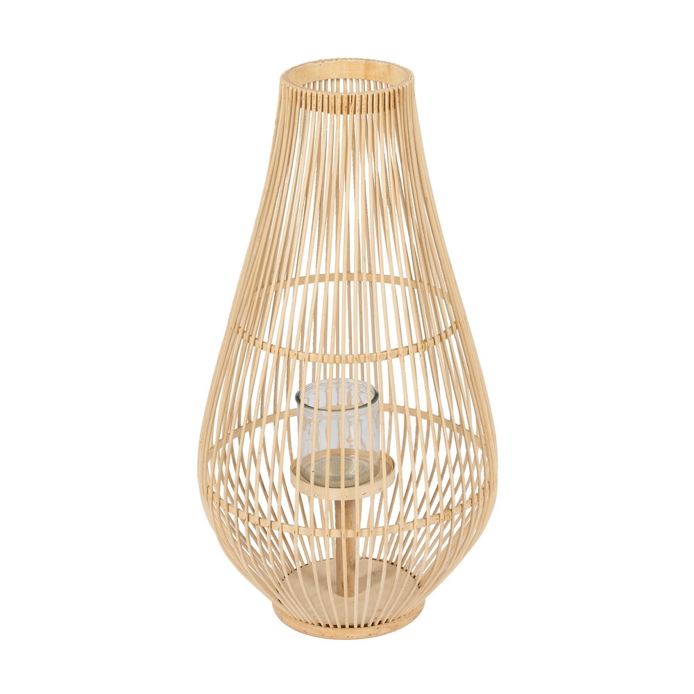 FAROL PORTAVELAS NATURAL BAMB� 35 X 35 X 66 CM