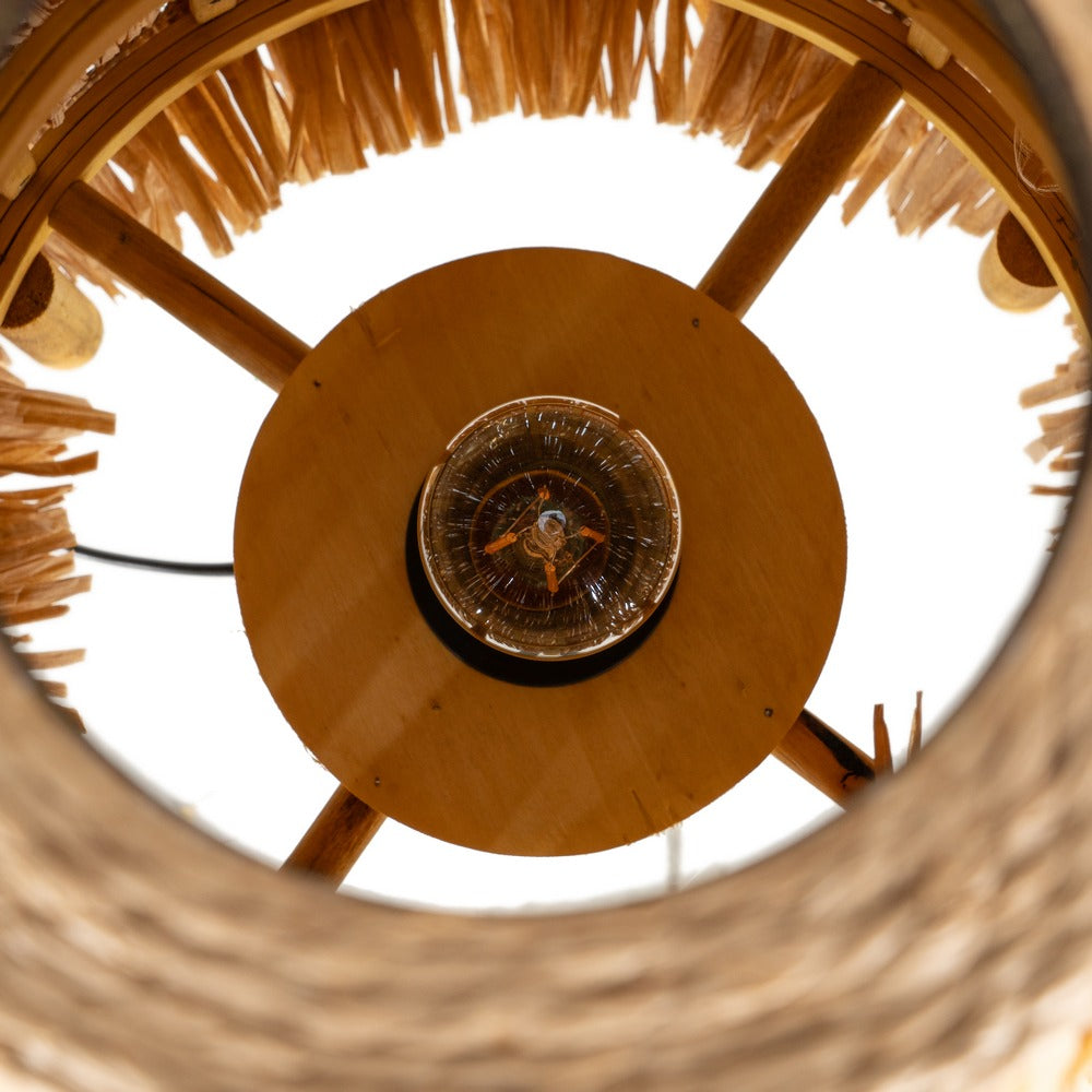 NATURAL FIBER TABLE LAMP LIGHTING 30 X 30 X 44 CM