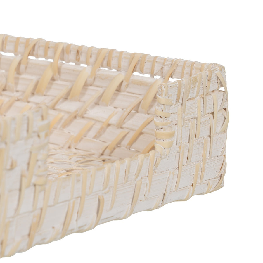 SERVILLETERO BLANCO FIBRA NATURAL COCINA 18 X 18 X 6 CM