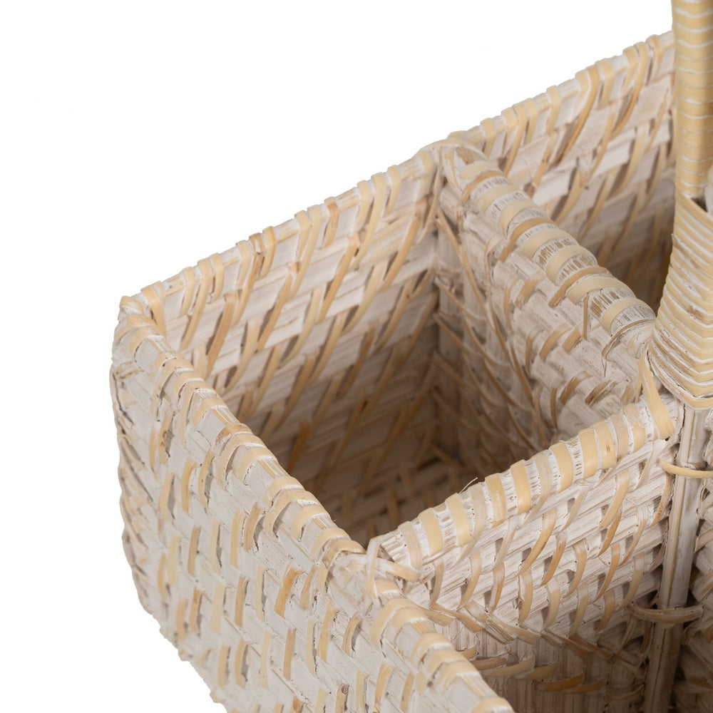 SOPORTE CUBIERTOS BLANCO FIBRA NATURAL 19 X 19 X 27 CM