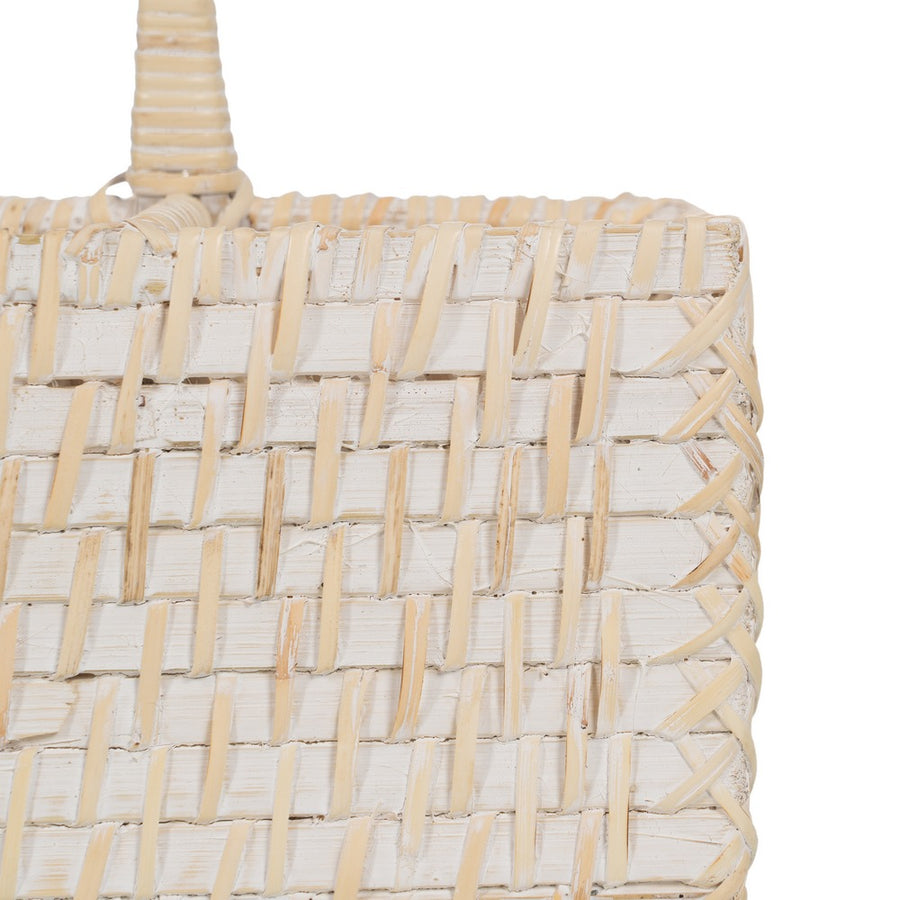 SOPORTE CUBIERTOS BLANCO FIBRA NATURAL 19 X 19 X 27 CM