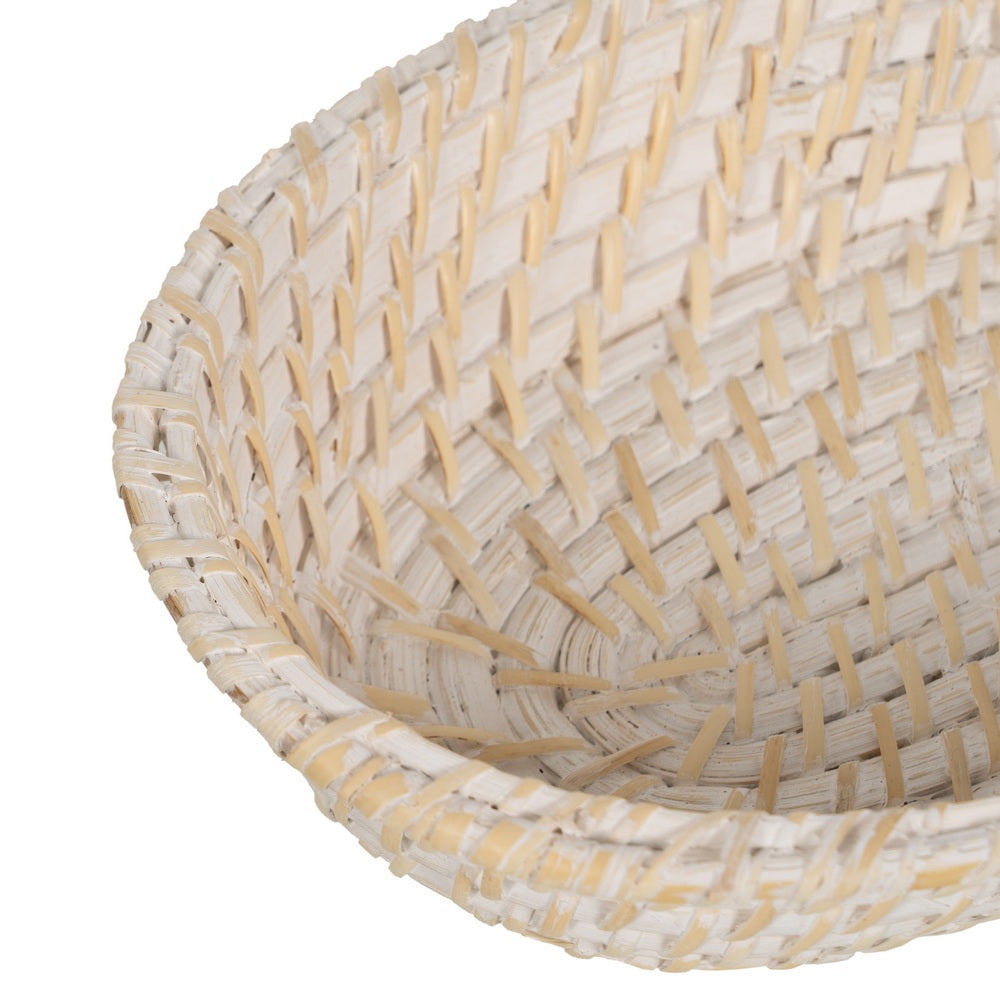S/2 BANDEJA BLANCO FIBRA NATURAL 29 X 22 X 7 CM