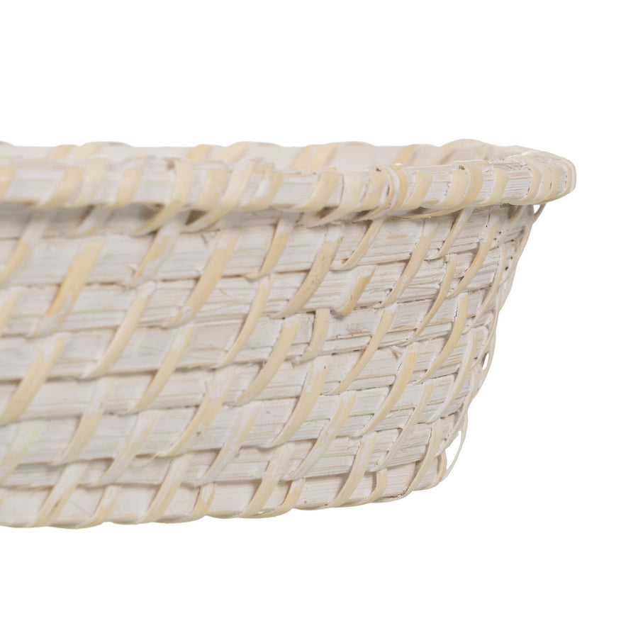 S/2 BANDEJA BLANCO FIBRA NATURAL 29 X 22 X 7 CM
