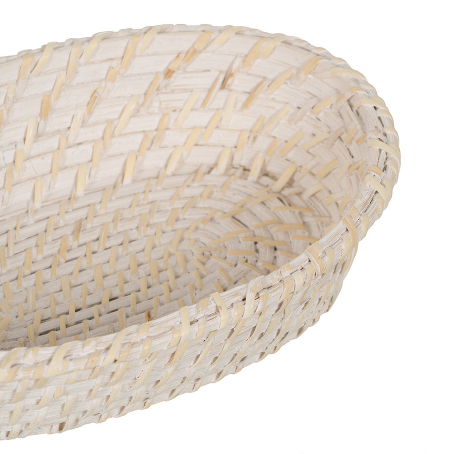 S/2 BANDEJA BLANCO FIBRA NATURAL 29 X 22 X 7 CM