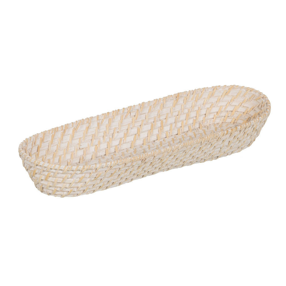 S/2 BANDEJA BLANCO FIBRA NATURAL 44 X 17 X 7 CM