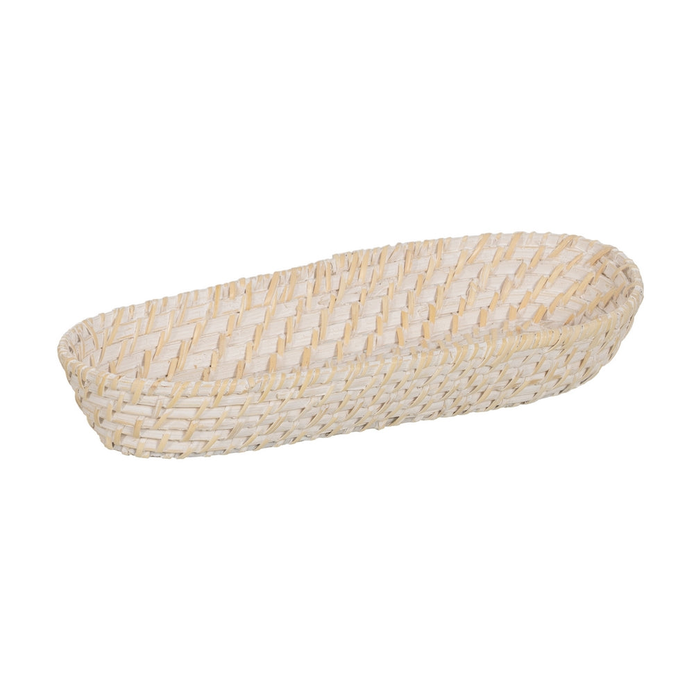 S/2 BANDEJA BLANCO FIBRA NATURAL 44 X 17 X 7 CM