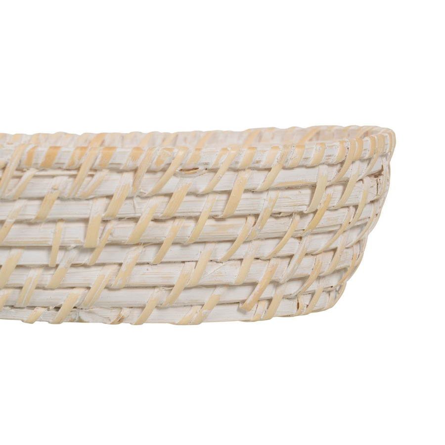 S/2 BANDEJA BLANCO FIBRA NATURAL 44 X 17 X 7 CM