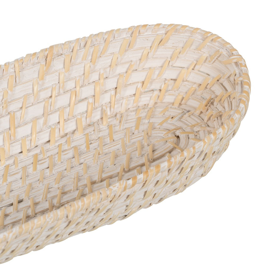 S/2 BANDEJA BLANCO FIBRA NATURAL 44 X 17 X 7 CM