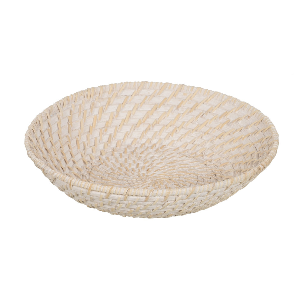 S/2 CENTRO MESA BLANCO FIBRA NATURAL 35 X 35 X 8 CM