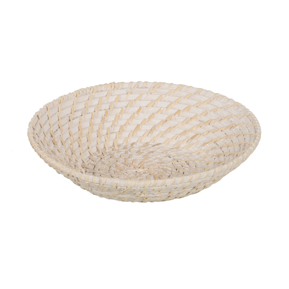 S/2 CENTRO MESA BLANCO FIBRA NATURAL 35 X 35 X 8 CM