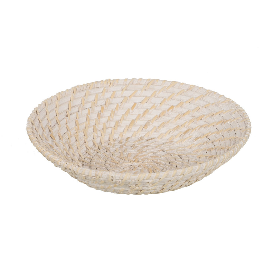 S/2 CENTRO MESA BLANCO FIBRA NATURAL 35 X 35 X 8 CM