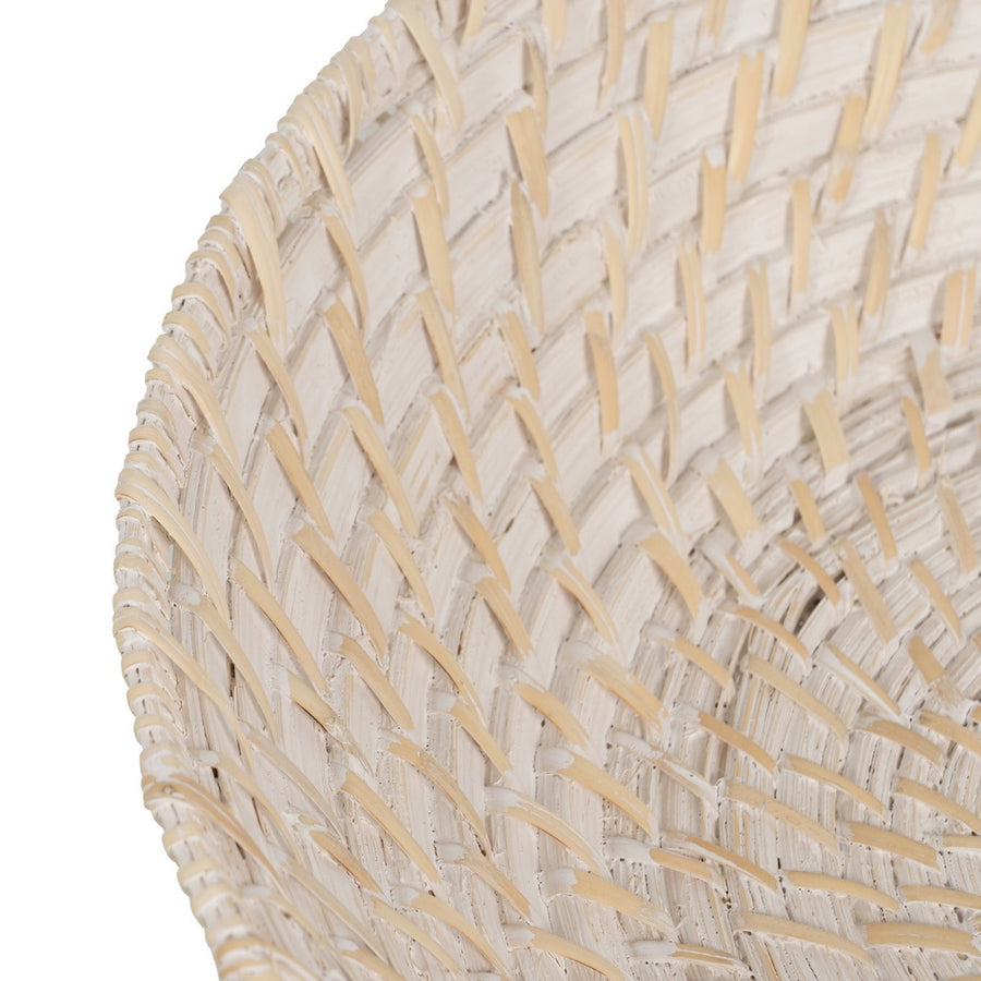 S/2 CENTRO MESA BLANCO FIBRA NATURAL 35 X 35 X 8 CM