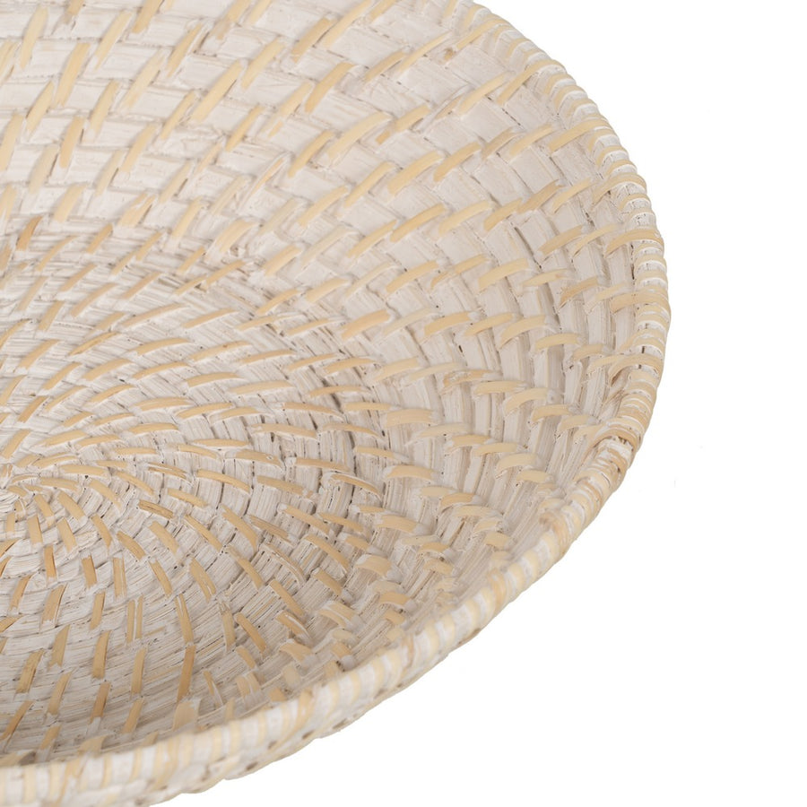 S/2 CENTRO MESA BLANCO FIBRA NATURAL 35 X 35 X 8 CM