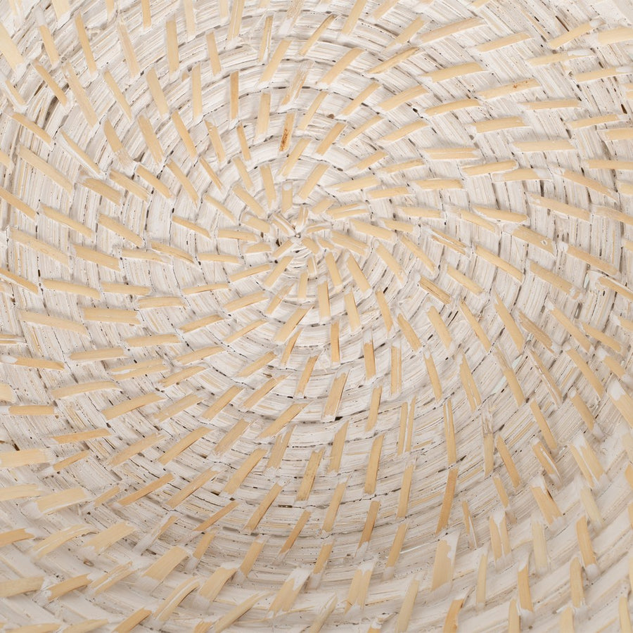 S/2 CENTRO MESA BLANCO FIBRA NATURAL 35 X 35 X 8 CM