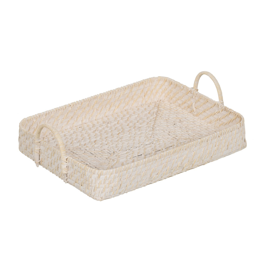 S/2 BANDEJA BLANCO FIBRA NATURAL 45 X 34 X 13 CM