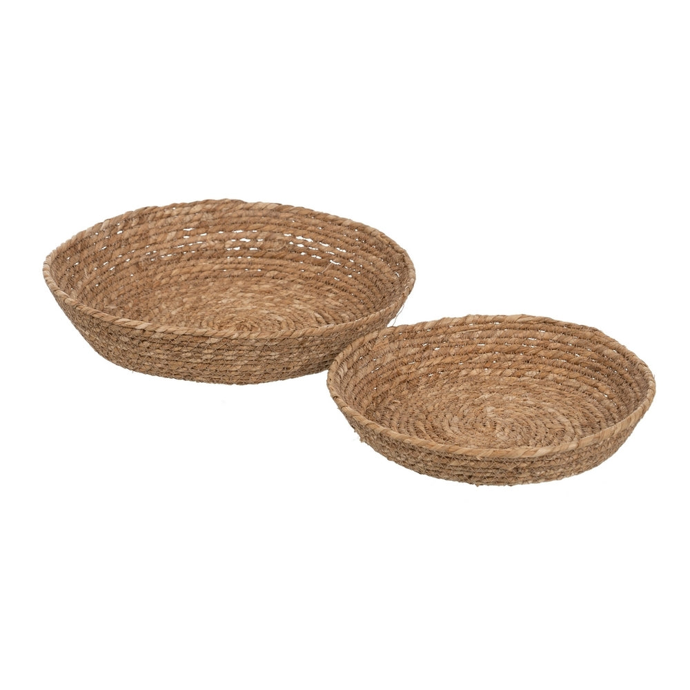 S/2 CENTRO MESA FIBRA NATURAL DECORACIÓN 31 X 31 X 7 CM