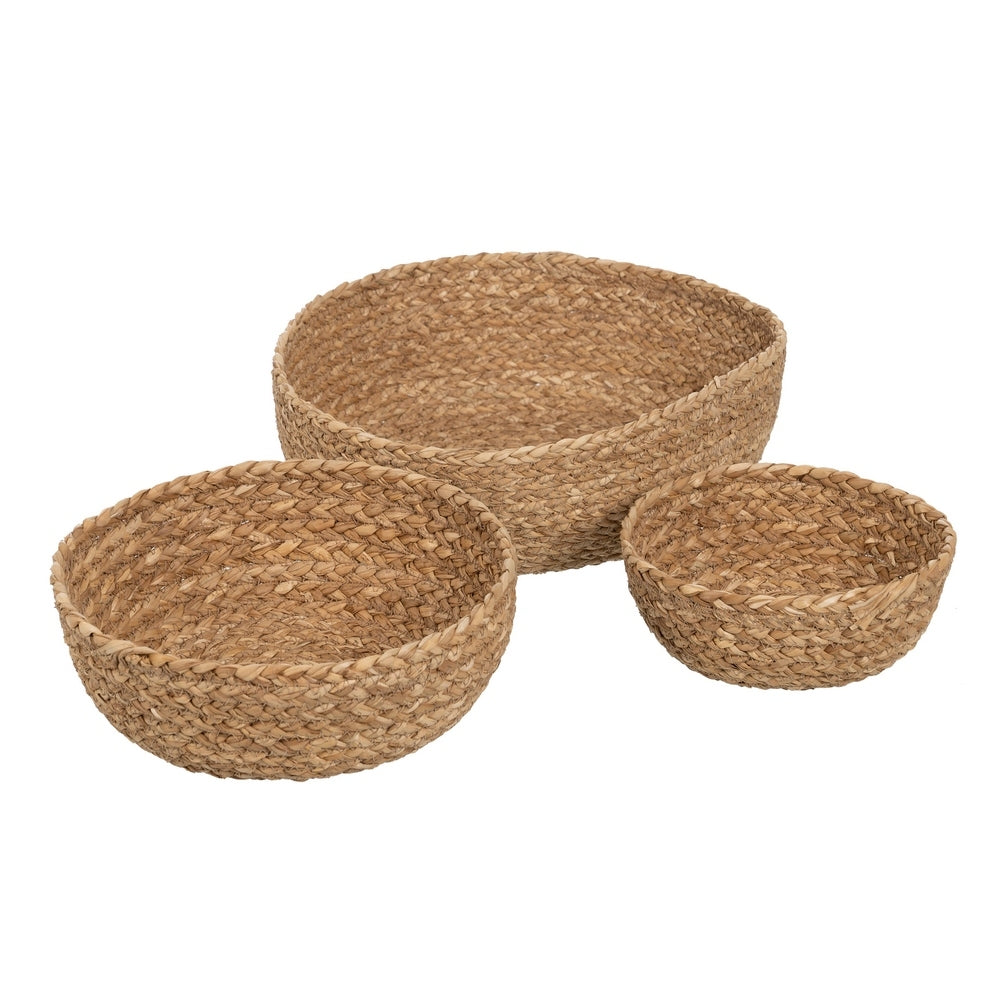 S/3 CESTA FIBRA NATURAL DECORACI�N 34 X 34 X 11 CM