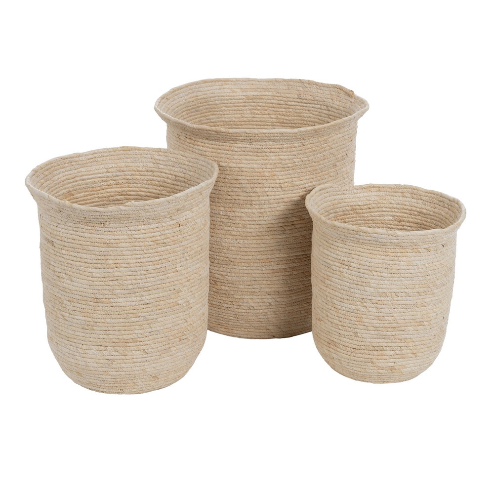S/3 CESTOS NATURAL FIBRA NATURAL WE CARE 40 X 40 X 45 CM