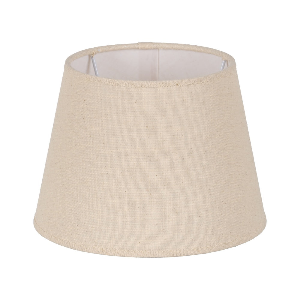 PANTALLA BEIGE TEJIDO ILUMINACIÓN 25 X 25 X 18 CM