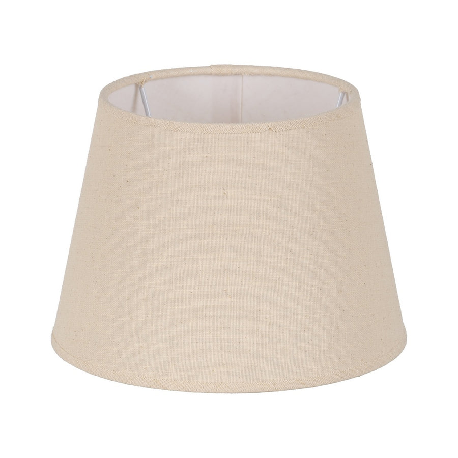 PANTALLA BEIGE TEJIDO ILUMINACIÓN 25 X 25 X 18 CM