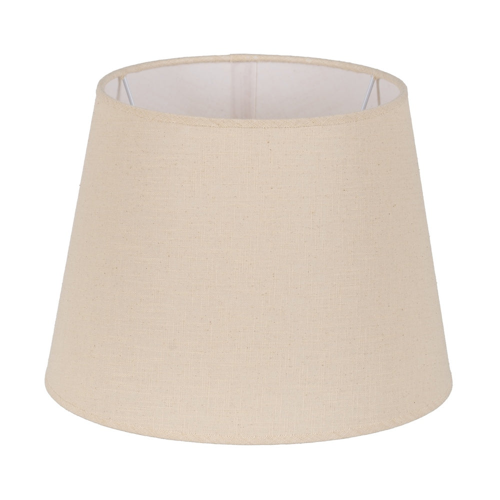 PANTALLA BEIGE TEJIDO ILUMINACIÓN 35 X 35 X 26 CM