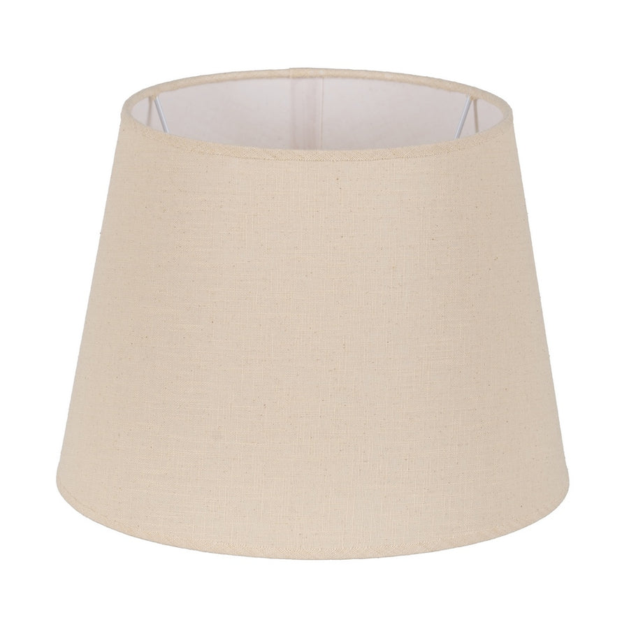 PANTALLA BEIGE TEJIDO ILUMINACIÓN 35 X 35 X 26 CM